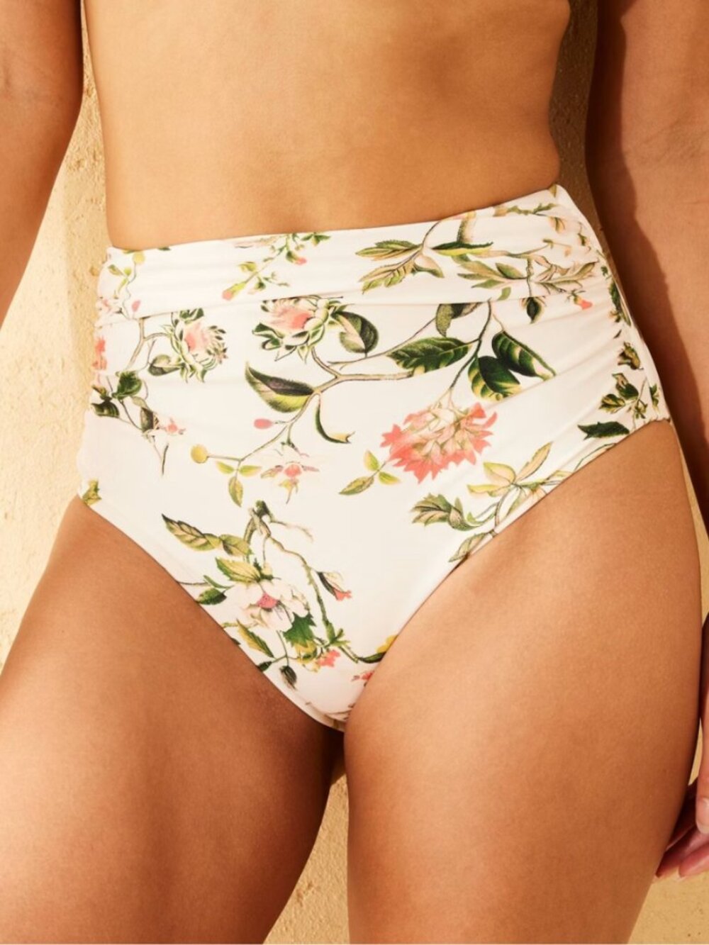 Shade Shore XL Womens Bikini Bottom Shirred High Waisted Floral Print Multi